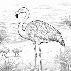 a flamingo photoshoot at beach