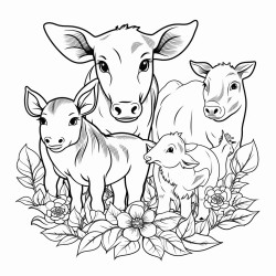 4 leaf clover with farm animals