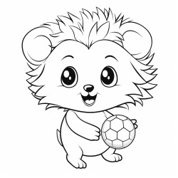cute hedgehog playing with ball