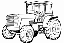 un cheval qui conduit un tracteur