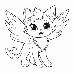 wild cat with wings
