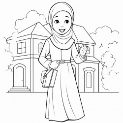 lady in hijab outside of school