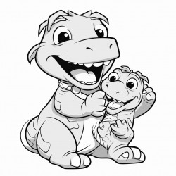 trex hugging a teddy bear