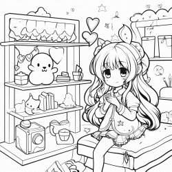 cute kawaii cozy lofi anime girls bedroom