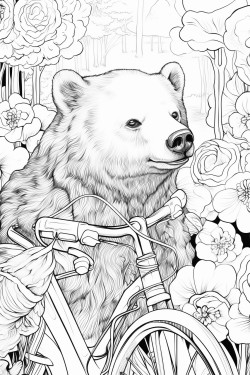 bear drives bycicle