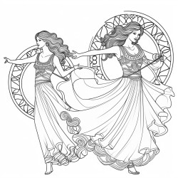 art neuveau style dancers