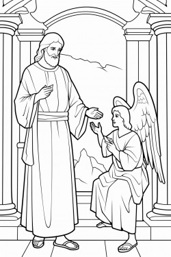 the angel gabriel and the priest zechariah in the temple