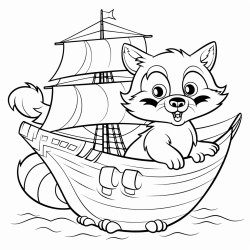 racoon in ship