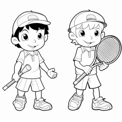 boy playing tennis and golf at the same time