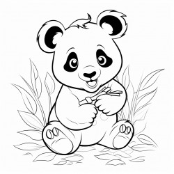 panda eating leaves