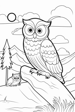 paysage dautomne avec un hibou et un colier