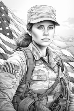 women veteran with eagle for veterans day