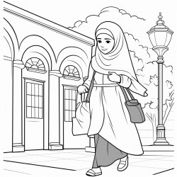 lady in hijab outside of school
