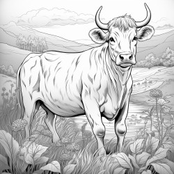 grazing cow