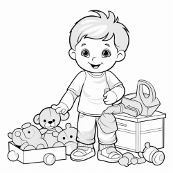 todler tidy up the toys