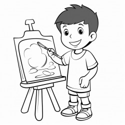 child painting