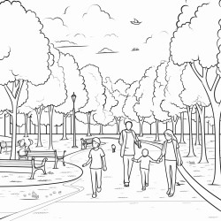 people walking in park