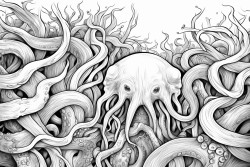 writhing tentacles surrounding a blank center