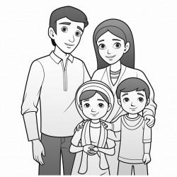 familia de 4 integrantes con mam pap y dos nias