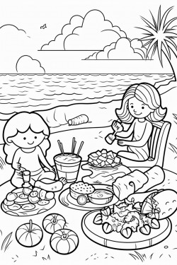 picnic at the beach with fun foods