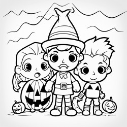 halloween bold lined black character