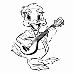 duck playing acoustic guitar