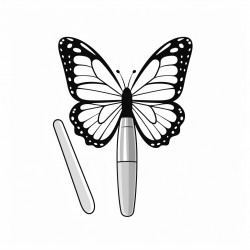 butterfly makeup brush bold and easy white background