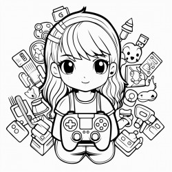 kawaii style gamer theme