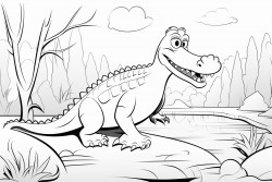 little crocodile on the river bank