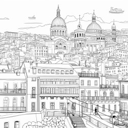 la ville de marseille en france caricature