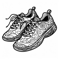 a tennis pair of shoes with a tiedye pattern and a psychedelic vibe