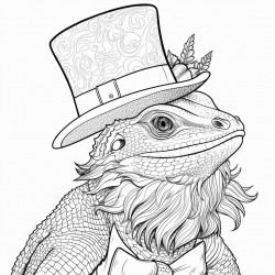 a bearded dragon wearing a tophat