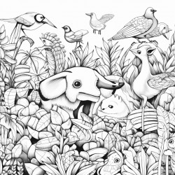 a colorful mural featuring brazilian animals