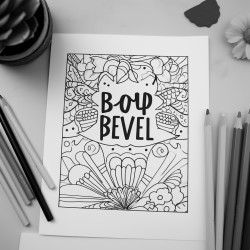 a simple doodle in the background and a a text in the front stating believe in yourself
