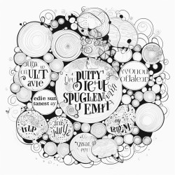 inspirational motivational quotes with bubble type letters and pretty filler images around words