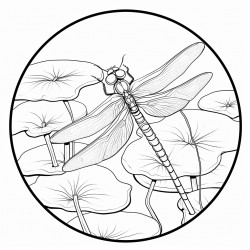 dragonfly on lily pad