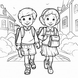 children on their way to school in the uk