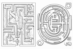 the letter a maze for coloring book