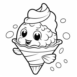 fish eating ice cream