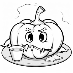 a pumpkin having a bad dream of pumpkin stew