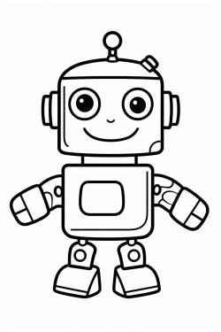 a very simple line drawing of a robot