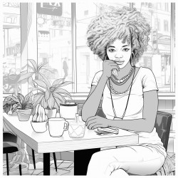 african american woman sitting at a table