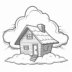 a cabin on top of a cloud