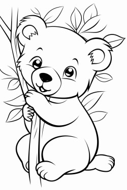 un ours sur un arbre