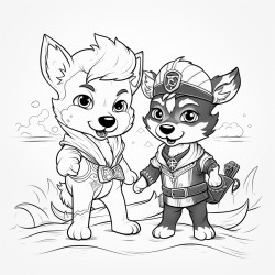 a pirate vs a wolf cute