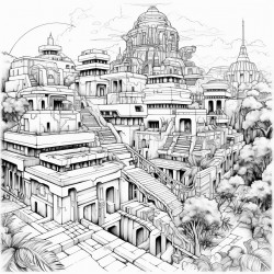 futuristic aztec city in the jungle