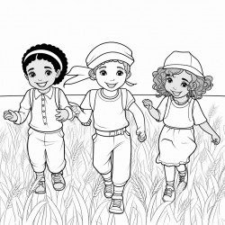 black hebrew children playing in the wheat field