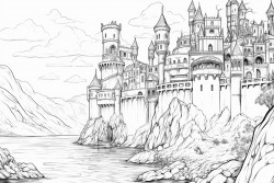 midevil dragn and castle scenes