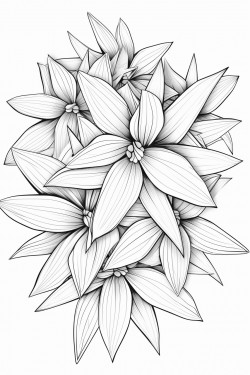 line drawing of origami dagfodil