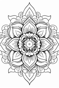 a cute mandala symphony  coloring bookvector white background black and white black drawing